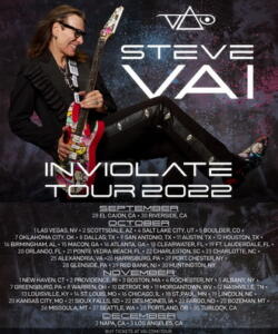 Steve Vai US Tour 2022 poster