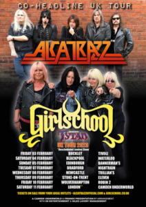 Alcatrazz Girlschool UK Tour 2023 poster