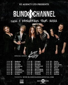 Blind Channel & Lost Society European Tour 2022 poster