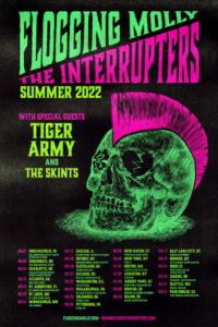 Flogging Molly and The Interrupters US Tour 2022 poster