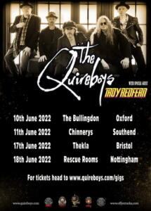The Quireboys UK Tour 2022 poster