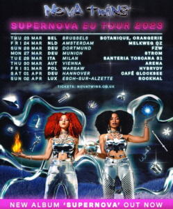Nova Twins European Tour 2023 poster