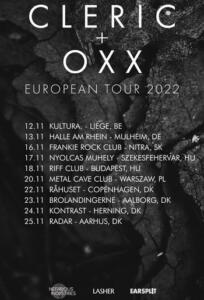 Cleric and Oxx European Tour 2022 poster