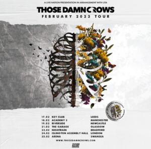 Those Damn Crows UK Tour 2023 poster