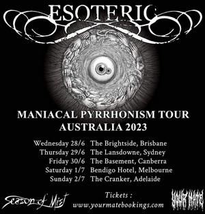 Esoteric Australian Tour 2023 poster