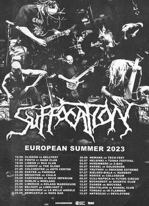 Suffocation European Tour 2023 poster