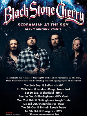 Black Stone Cherry - UK & Ireland album release shows 2023