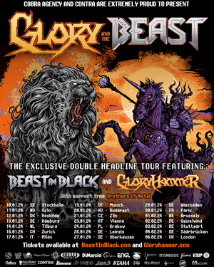 Beast In Black - Gloryhammer European Tour 2024 poster