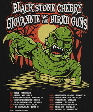 Black Stone Cherry & Giovannie and The Hired Guns US Tour 2023 poster