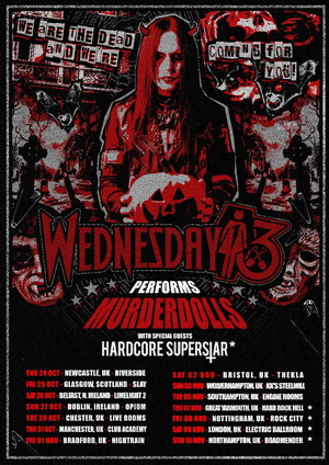 Wednesday 13 UK & European Tour 2024 poster