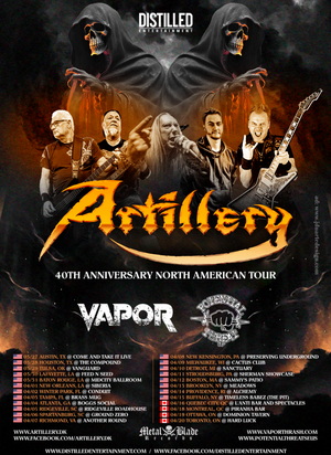Artillery North American Tour 2024 poster