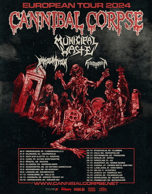 Cannibal Corpse European Tour 2024 poster