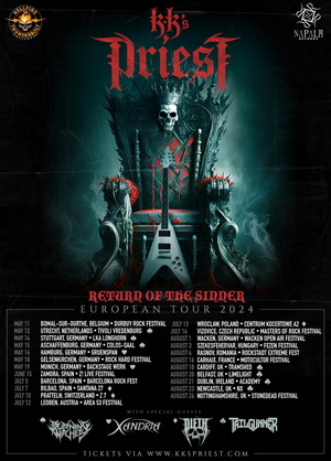 KK’s Priest European Tour 2024 poster