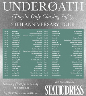 Underoath European UK North American Tour 2024 poster