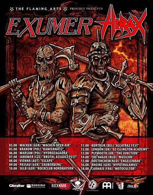 Exumer & Hirax European Tour 2024 poster