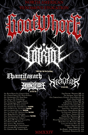 Goatwhore North American Tour 2024 poster