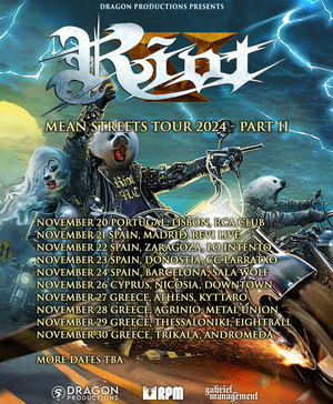 Riot V European Tour 2024 poster