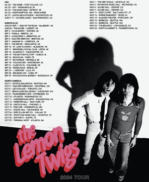 The Lemon Twigs UK European North American Tour 2024 poster