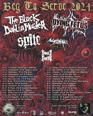 The Black Dahlia Murder - Dying Fetus North American co-headlining tour 2024 poster