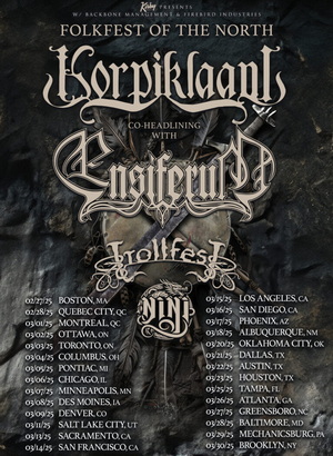 Ensiferum Korpiklaani North American Tour 2025 poster