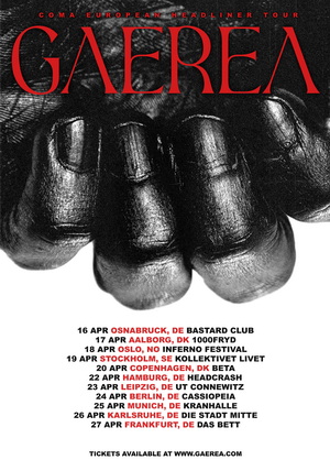 Gaerea European Tour 2025 poster