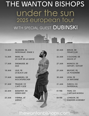 The Wanton Bishops European Tour 2025 poster