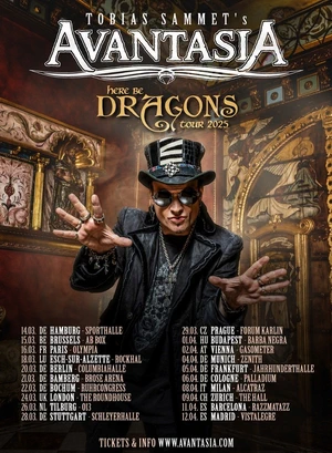 Avantasia European Tour 2025 poster