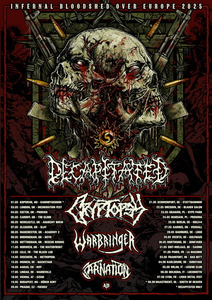 Cryptopsy - Decapitated European & UK Tour 2025 poster