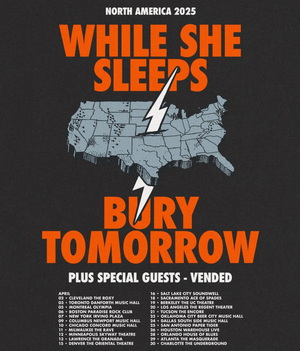 While She Sleeps North American Tour 2025 poster