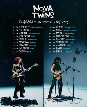 Nova Twins European Tour 2025 poster