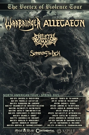 Warbringer Allegaeon North American Tour 2025 poster
