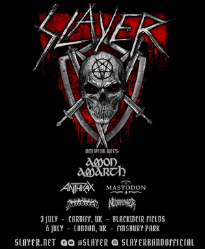 Slayer UK Shows 2025 poster