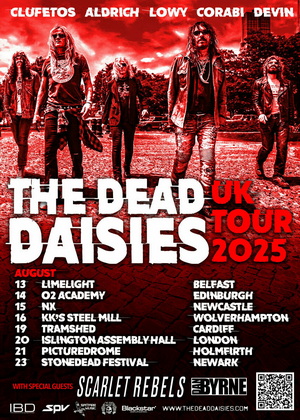 The Dead Daisies European & UK Tour 2025 poster