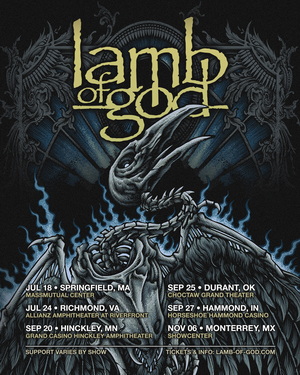 Lamb Of God US Mexico Headlining Tour Dates 2025 poster