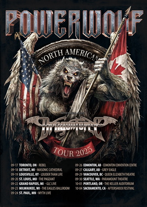 Powerwolf North American Tour 2025 poster