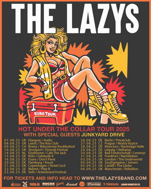 The Lazys UK & European Tour 2025 poster