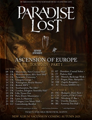 Paradise Lost European & UK Tour 2025 poster