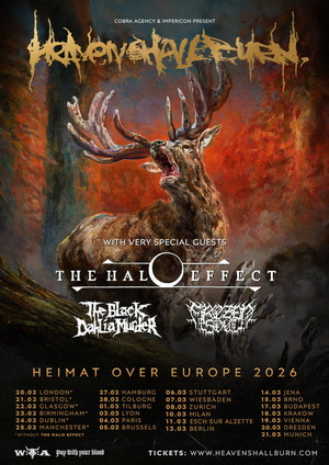 Heaven Shall Burn UK & European Tour 2026 poster