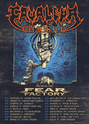 Cavalera US Tour 2025 poster