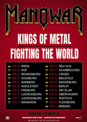 Manowar World Tour 2027 poster