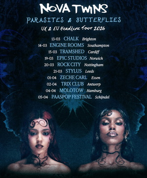 Nova Twins UK & European Tour 2026 poster