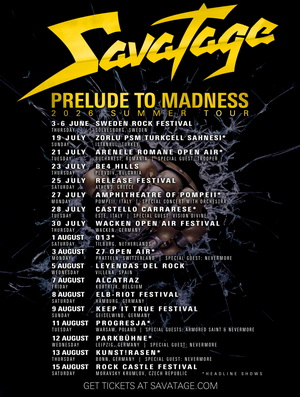 Savatage European Tour 2026 poster