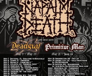 Napalm Death North American Tour 2026 poster