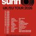 sunn O))) European & UK Tour 2026 poster