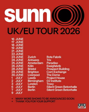 sunn O))) European & UK Tour 2026 poster