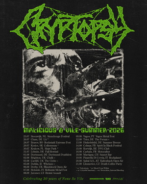 Cryptopsy European Tour 2026 poster