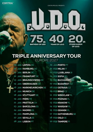 U.D.O. European Tour 2027 poster
