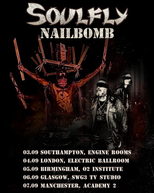 Soulfly UK Tour 2026 poster
