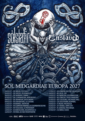 Enslaved Sólstafir European & UK co-headline tour 2027 poster