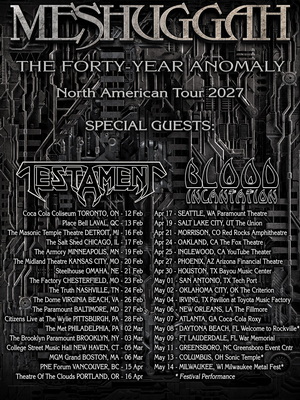 Meshuggah North American Tour 2027 poster
